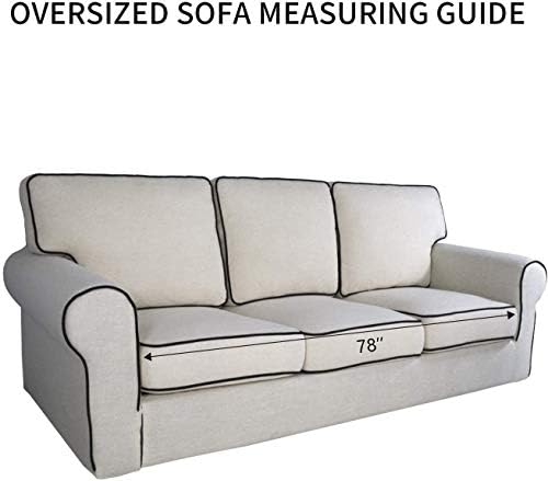 PureFit Stretch Oversized Couch Covers Fleece Sofa Slipcovers Taupe - Image 6