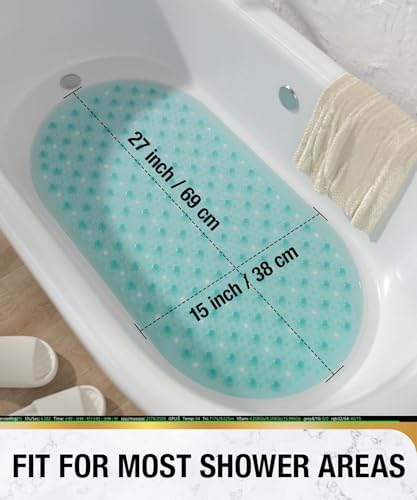 HITSLAM Oval Bathtub Mat Non Slip, 27x15 Inch Bubble Bath Tub Mat - Image 5