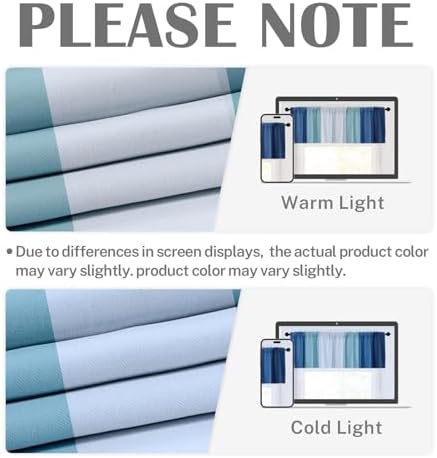 Emvency Valances for Windows, 2 Pack, 52x12 Inch, Coastal Striped - Image 6