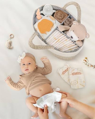 Maliton Extra Large Diaper Caddy Organizer, Cotton Rope Nursery Basket - Image 6