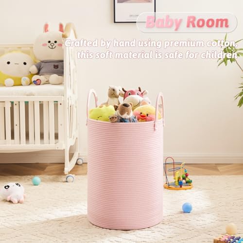 Artfeel Laundry Basket, Woven Cotton Rope Laundry Hamper, 100L - Image 4