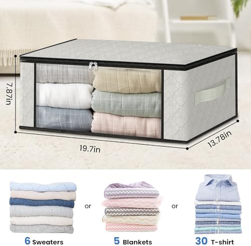 HomeHacks 6-Pack Clothes Organizer Storage Bags, 35L Storage Bins - Image 2