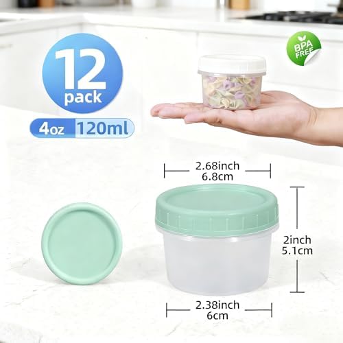 Food Storage Containers, 12 Pack 4 oz Freezer Storage Containers - Image 2
