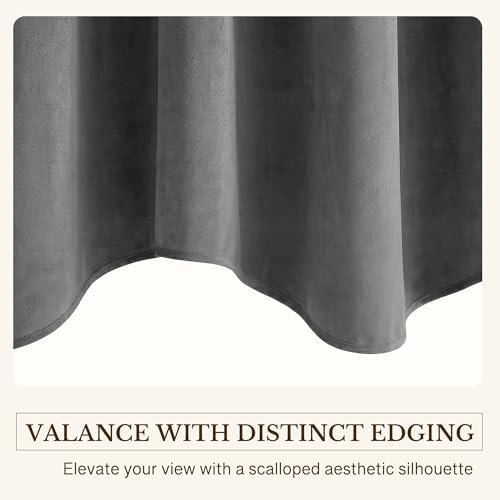 StangH Grey Scalloped Valance for Windows 52x18 Inch, 1 Panel - Image 5