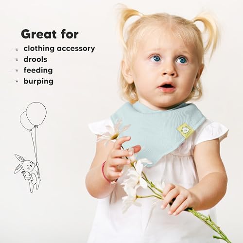 8pk Organic Baby Bandana Bibs for Drooling and Teething - Image 5
