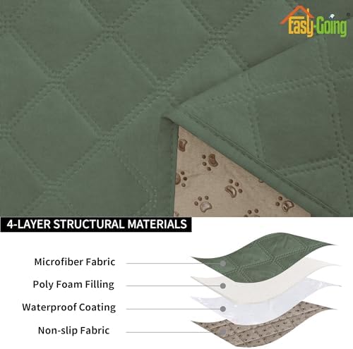 Easy-Going Waterproof Cushion Covers Set, Quilted Stretch 1-Piece Sofa Seat - Image 4