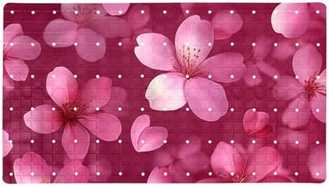 Bathtub Mat Non Slip 26.8x15.1 Inch, Cherry Blossoms Shower Mat by Anna+Cowper