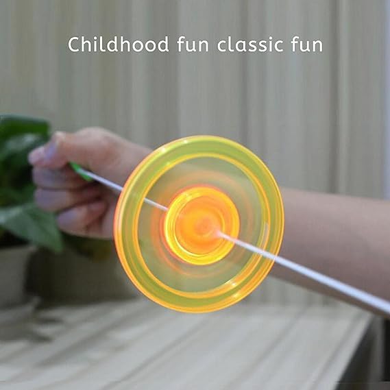 Flywheel Spinning Spinner Fidget Light Rainbow Lightshow Orbital Flash Novelty Adult‘s Gift Pull Line Flashing Glow in The Dark Wheel Colorful Sorting and Stacking