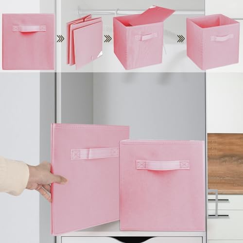 3 Pcs Storage Cubes, 10.5 Inch Collapsible Storage Bins, Fabric Foldable Bins - Image 5