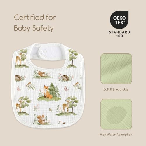 6-Pack Muslin Baby Bibs for Drooling & Teething, Absorbent Bib - Image 5