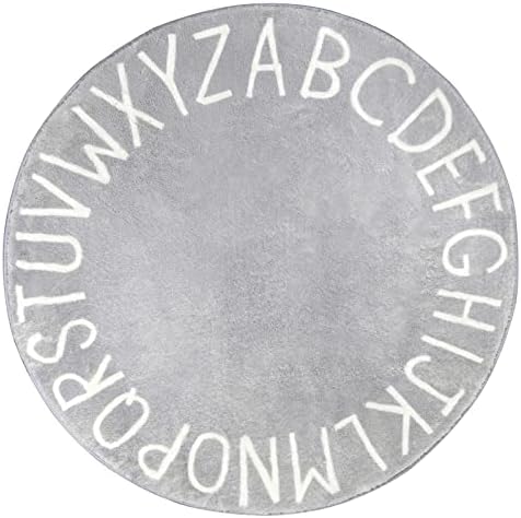 Topotdor Round ABC Area Rug, 47 Inch Soft Floor Carpet by Topotdor