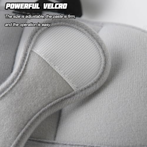 Car Seat Head Support Strap Adjustable Mesh Relief Band Gray White - Image 3