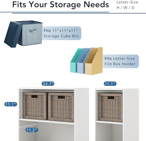 Homes: Inside + Out Apexa 6-Cube Storage Organizer Shelves, Stackable Wood - Image 4