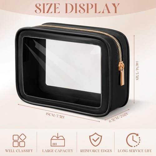 Hsei 6 Pcs Clear Makeup Bags Diaper Bag Organizer Travel Toiletry Bags - Image 2