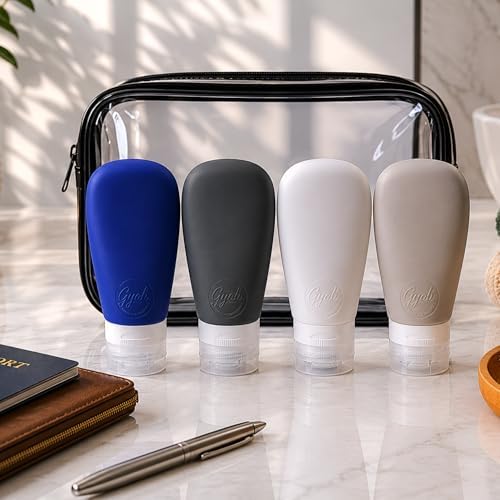 Travel Bottles for Toiletries, TSA Approved 3oz Leak Proof Silicone Refillable - Image 4