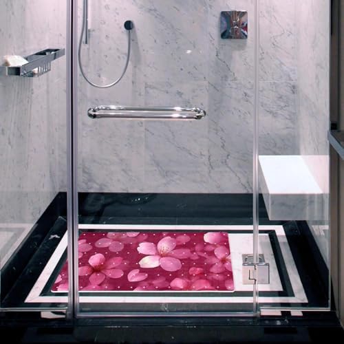 Bathtub Mat Non Slip 26.8x15.1 Inch, Cherry Blossoms Shower Mat - Image 6