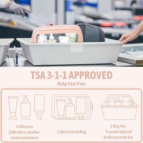 YOPCDJ 3Pack Clear Toiletry Bag, TSA Approved Travel Makeup Pouch - Image 4
