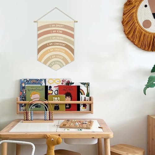 Nursery Decor, Positive Affirmation Kids Wall Art Canvas Banner, Rainbow Wall - Image 2