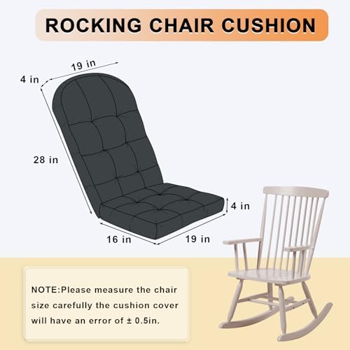 Rocking Chair Cushion, High Back, Slate Gray - Image 6