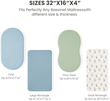 Konssy Muslin Bassinet Sheets for Baby Boys and Girls, 2 Pack - Image 6