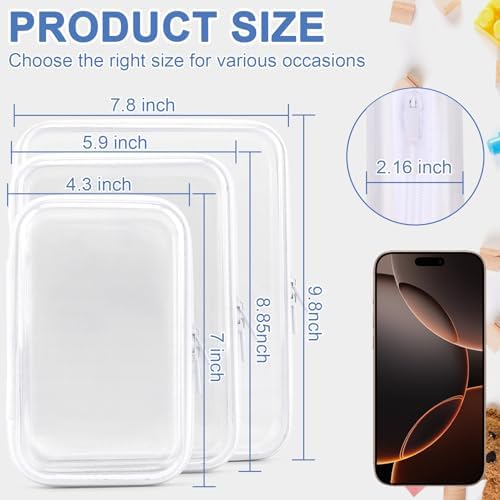 YOPCDJ 3 Pack Clear Hard Shell Zipper Case, Diaper Bag Organizing Pouches - Image 2