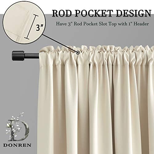 DONREN 2 Pcs Cream Beige Curtain Valances - Image 2