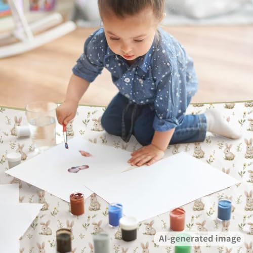 Baby Splat Mat for Under High Chair, 51 x 51 Inch - Image 6