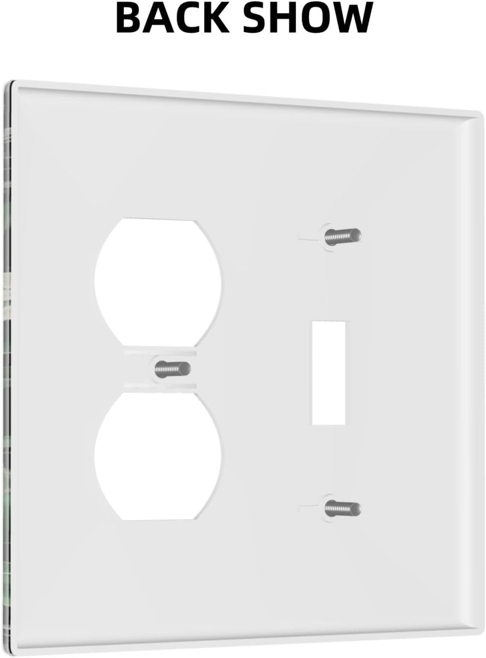 Decorative Outlet Covers Rustic Green Leaves White Flower 2 Gang Wall Plate Cover Single Toggle Duplex Combo Two Switch Light Switch Cover Plate Jumbo GFCI Faceplate for Home Decor