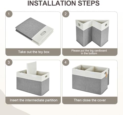 Large Toy Storage Box with Lid, Collapsible Toys Storage Organizer Bins with - Image 5