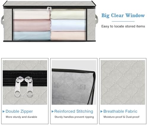 HomeHacks 6-Pack Clothes Organizer Storage Bags, 35L Storage Bins - Image 4