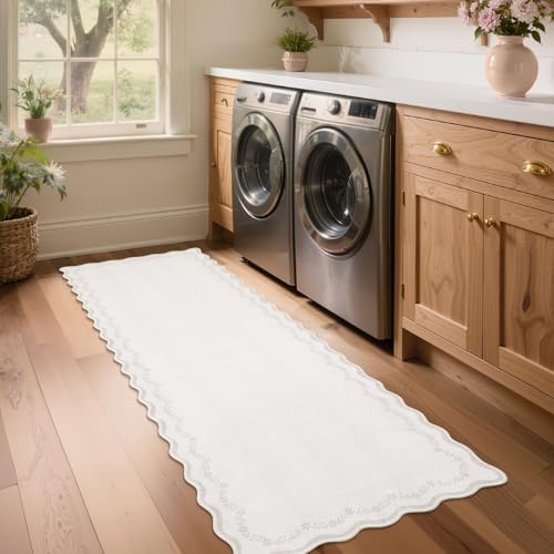 GarveeHome 2x6 Scalloped Washable Runner Rug Non Slip Hallway Kitchen Rug - Image 3