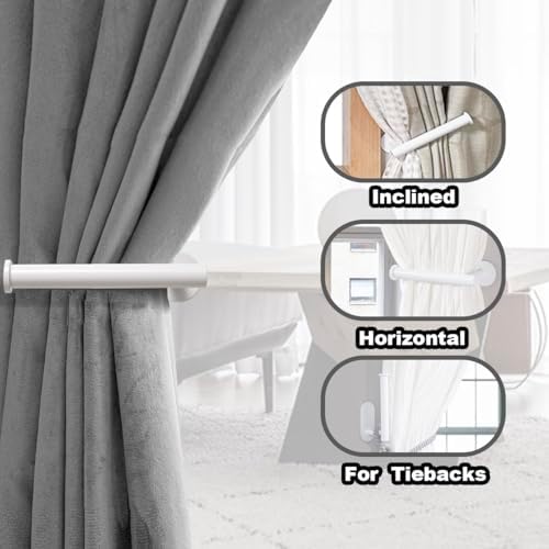 MaxMona Adhesive Curtain Holdbacks, 4 Pack No-Drill 304 Stainless Steel Tiebacks - Image 3