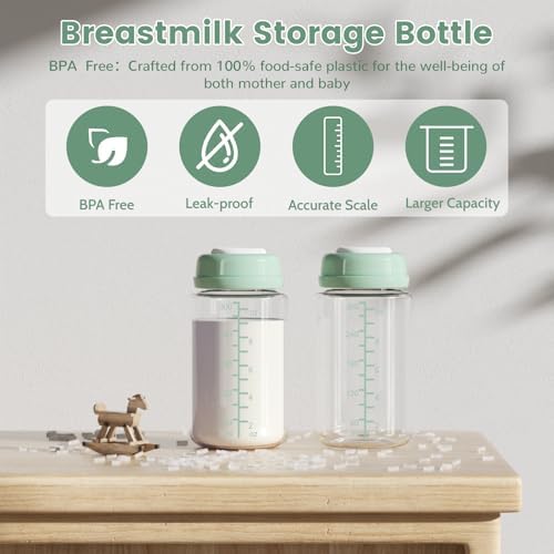 4 Pack 10oz Wide-mouth Breastmilk Storage Bottle - Image 6