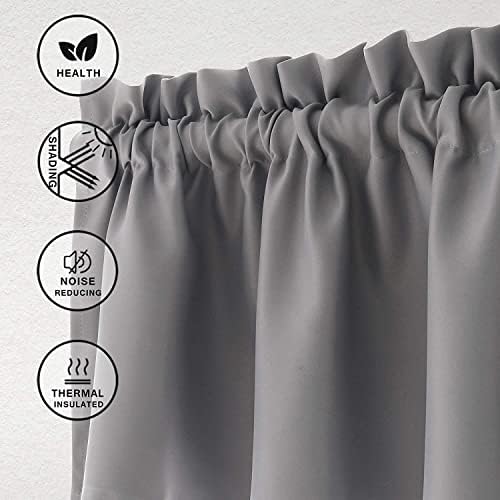 Hiasan Grey Valance Curtains for Window 52 x 18 Inches 1 Panel - Image 2
