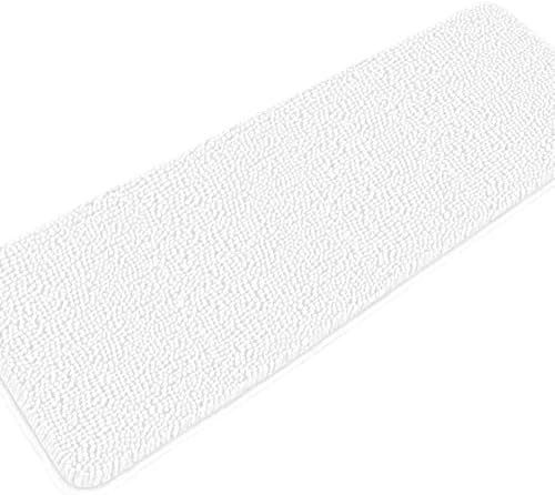 Yeaban Chenille White Bathroom Runner Rug 24"x72" by Yeaban
