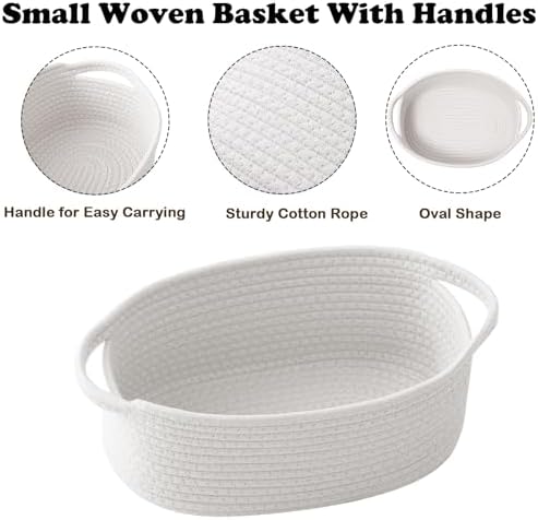 White Woven Rope Basket, Baby Gift Basket - Image 3