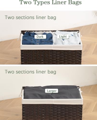 SETVSON Storage Basket with Lid PE Rattan Storage Basket 105L - Image 5