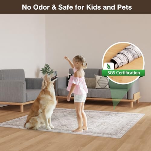 Floor Mat for Home 5×7ft, Easy Clean Plastic Rug-Like Pattern Area Mat for - Image 5
