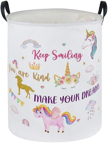 Essme Kids Laundry Basket, Unicorn Hamper Collapsible Waterproof Storage Bin by ESSME