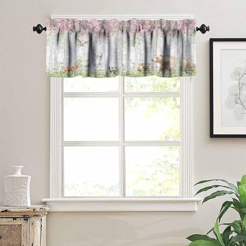 Forest Valance Curtain for Kitchen, Window Treatment Cartoon Nature Forest - Image 5