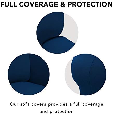 PureFit Stretch Couch Covers for Sofa Large Sofa Slipcovers Navy - Image 3