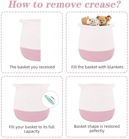 Large Cotton Rope Basket, Woven Storage Basket - Image 5