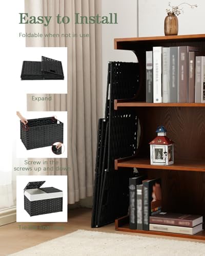 SETVSON Storage Basket with Lid PE Rattan Storage Basket 105L - Image 6