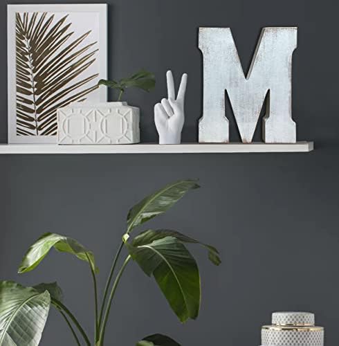ABELOTS Large Wooden Distressed White Wash Alphabet Wall Art - Image 7