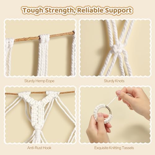 YECAYE Stuffed Animal Net, 60 Inch Plushies Storage, 1 Pack, Cream White - Image 4