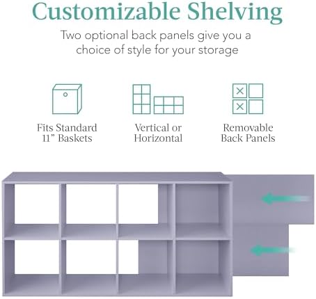 Best Choice Products Kids Bookcase 8-Cube Storage Organizer, 11in Shelf Opening - Image 3