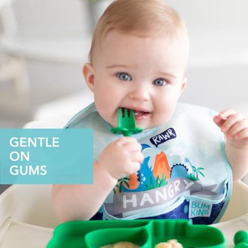 Bumkins Baby Utensils Set, Chewtensils Silicone Spoons - Image 4