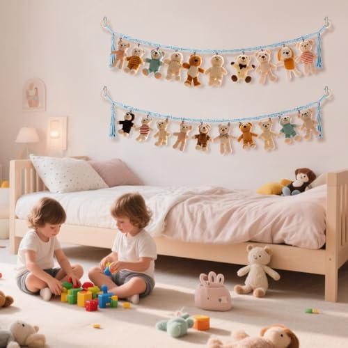 CERETIA 80" Stuffed Animal Organizer Chain, Corner Storage, Baby Blue - Image 4