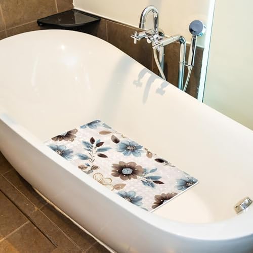 Bathtub Mat Non Slip 26.8x15.1In, Florals Vintage Bath Mat - Image 5