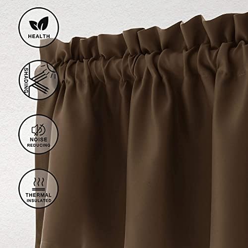 Hiasan Brown Valance Curtains for Window 42 x 18 Inches 1 Panel - Image 2